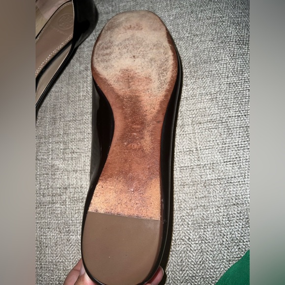 Tory Burch Square Toe Logo Soft Patent Flat - Picture 7 of 16